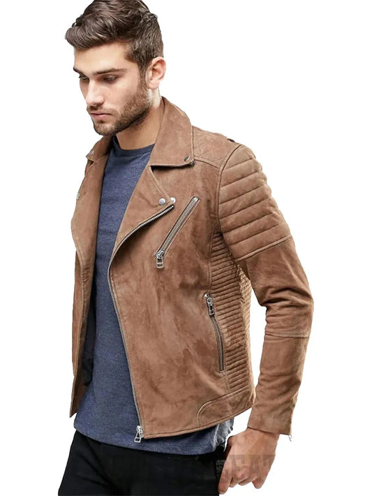 Mens Suede Motorbike Jacket