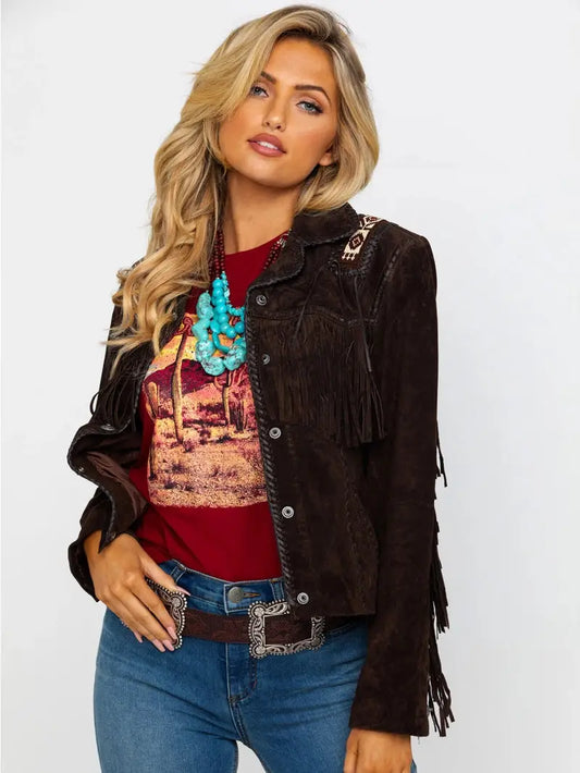 Scully Women’s Boar Suede Beaded Fringe Jacket