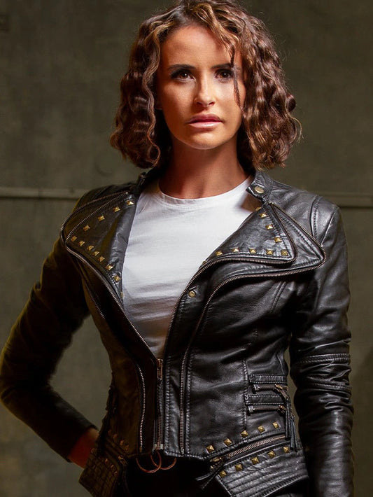 Scully Women’s Embroidered Fringe Long Suede Leather Jacket