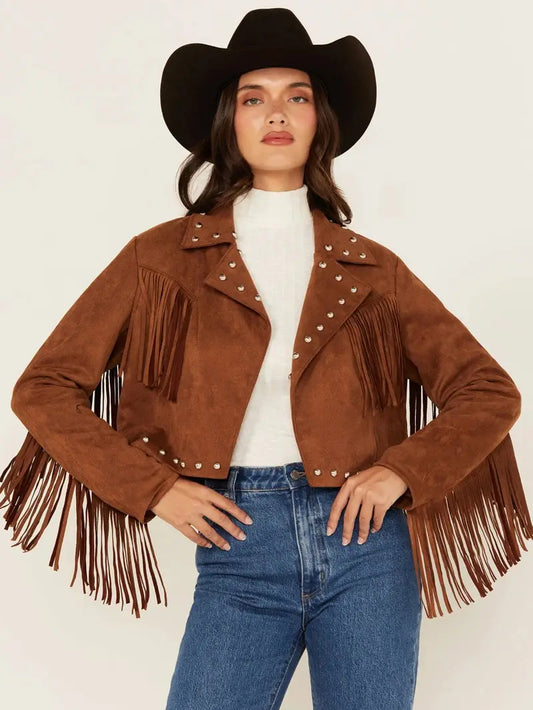 26 International Women’s Suede Fringe Jacket