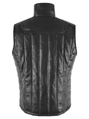 Black Lambskin Puffer Vest