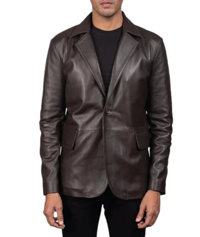 Daron Brown Leather Blazer