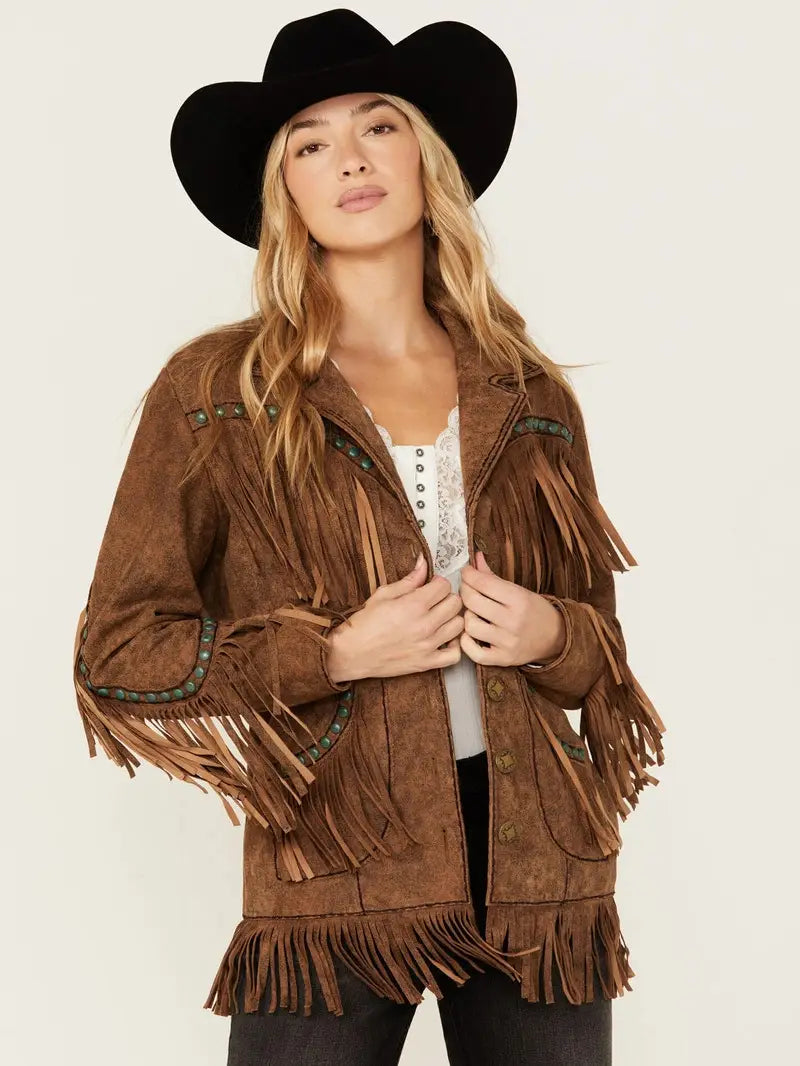 Double D Ranch Women’s Boring The Devil Fringe Jacket