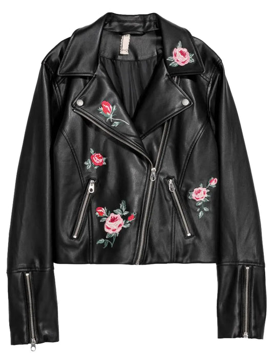 Embroidered Biker Jacket