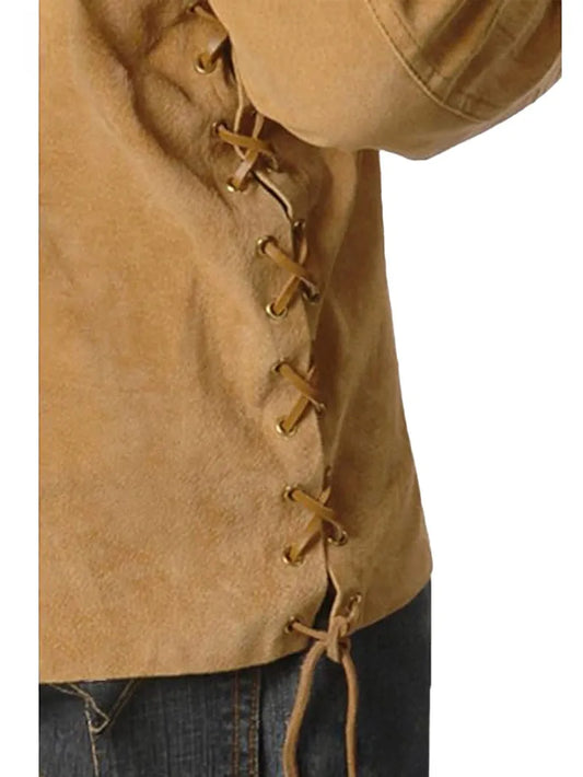 Fringed Suede Leather Long Sleeve Western Jacket