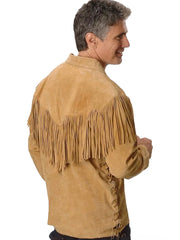 Fringed Suede Leather Long Sleeve Western Jacket