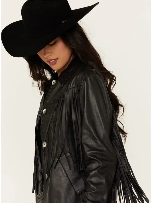 Women’s Amburn Leather Fringe Shacket