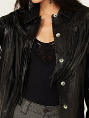 Women’s Amburn Leather Fringe Shacket