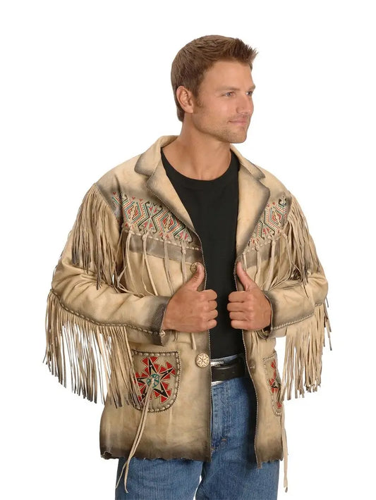 Kobler Maricopa Fringe Leather Jacket – Cream