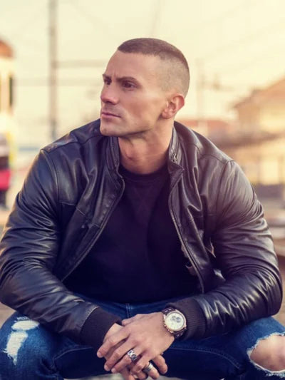 Men’s Cafe Racer Bomber Leather Jacket