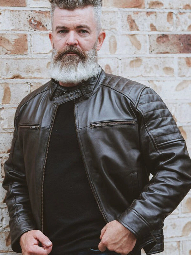 Men’s Cafe Racer Leather Jacket