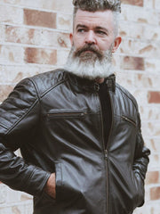 Men’s Cafe Racer Leather Jacket