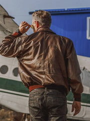 Men’s Leather Bomber Jacket