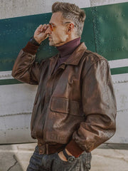 Men’s Leather Bomber Jacket