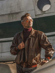 Men’s Leather Bomber Jacket