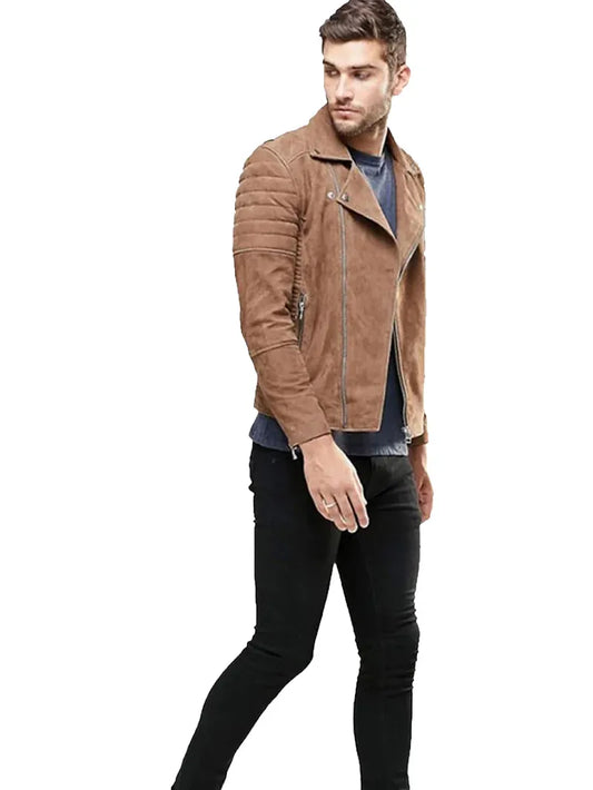 Mens Suede Motorbike Jacket