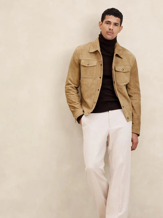 Suede Trucker Jacket for Men