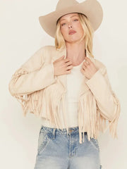 Saints & Hearts Women’s Suede Cropped Fringe Jacket