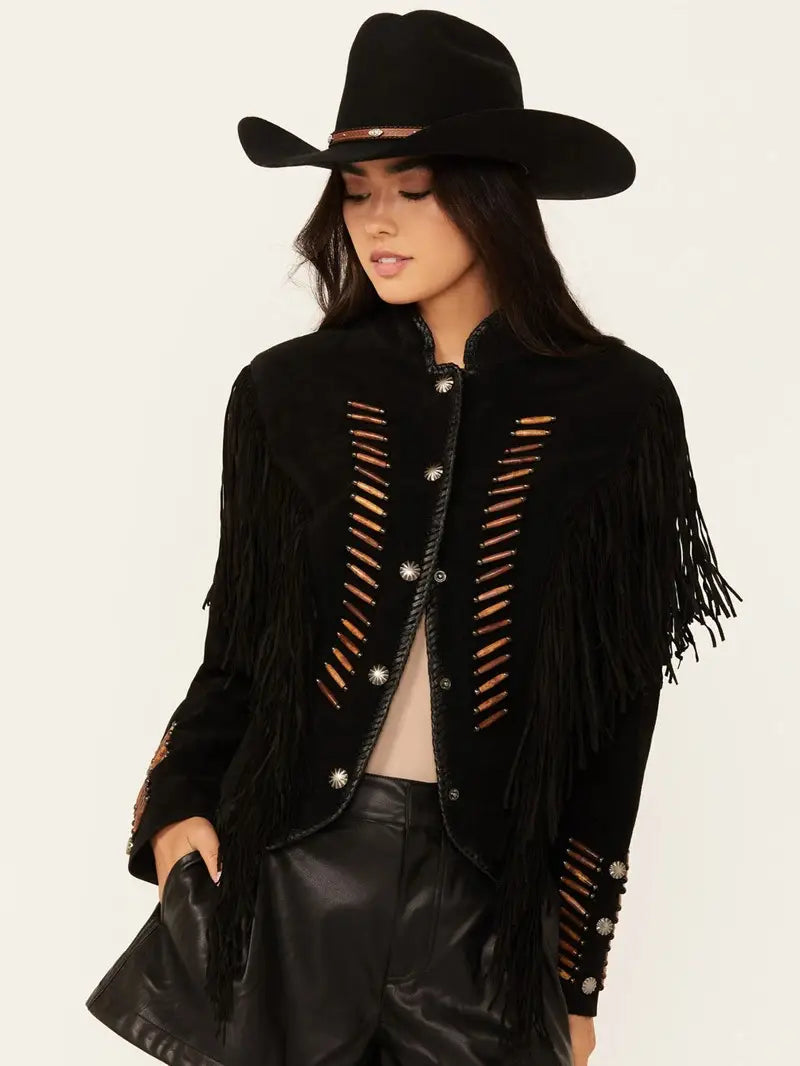 Scully Women’s Beaded Fringe Jacket