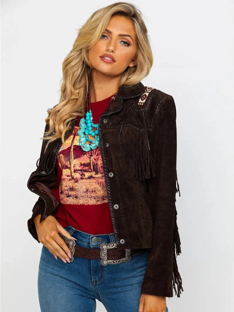 Scully Women’s Boar Suede Beaded Fringe Jacket