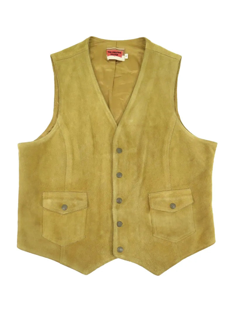 Vintage 70s Western Suede Leather Vest