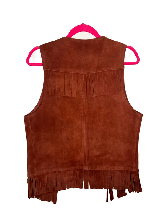 Vintage International Suede Leather Fringe Vest
