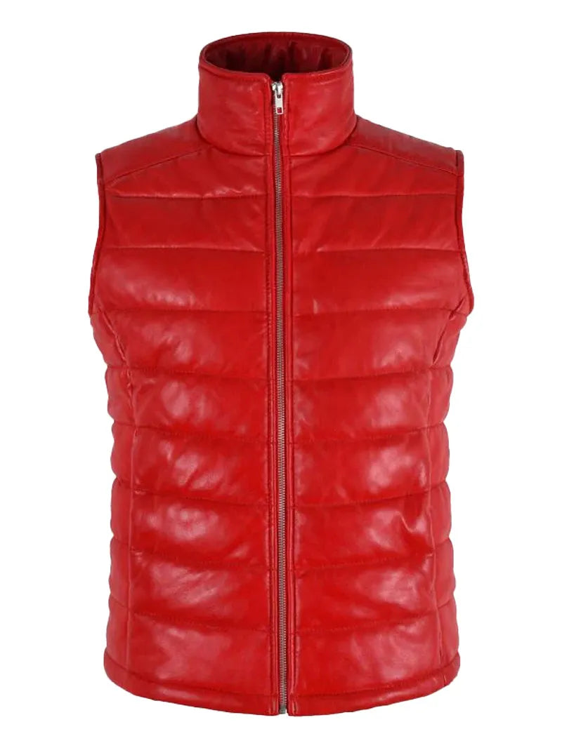 Womens Black Leather Motorcycle Vest