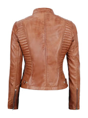 Womens Tan Lambskin Leather Jacket