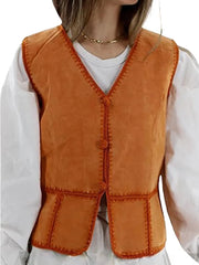 Womenms Vintage Suede Leather Vest